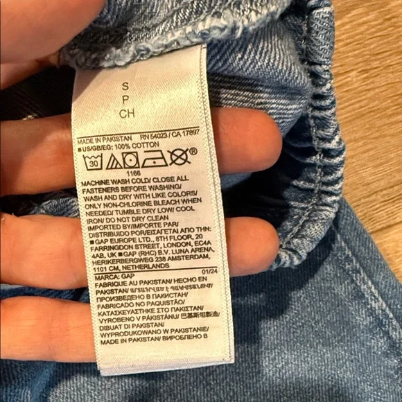 GAP Women's Medium Blue Straight-Leg Jeans with White Drawcord - Picture 5 of 5